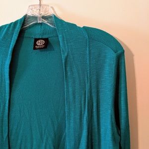 Turquiose Open Front Cardigan